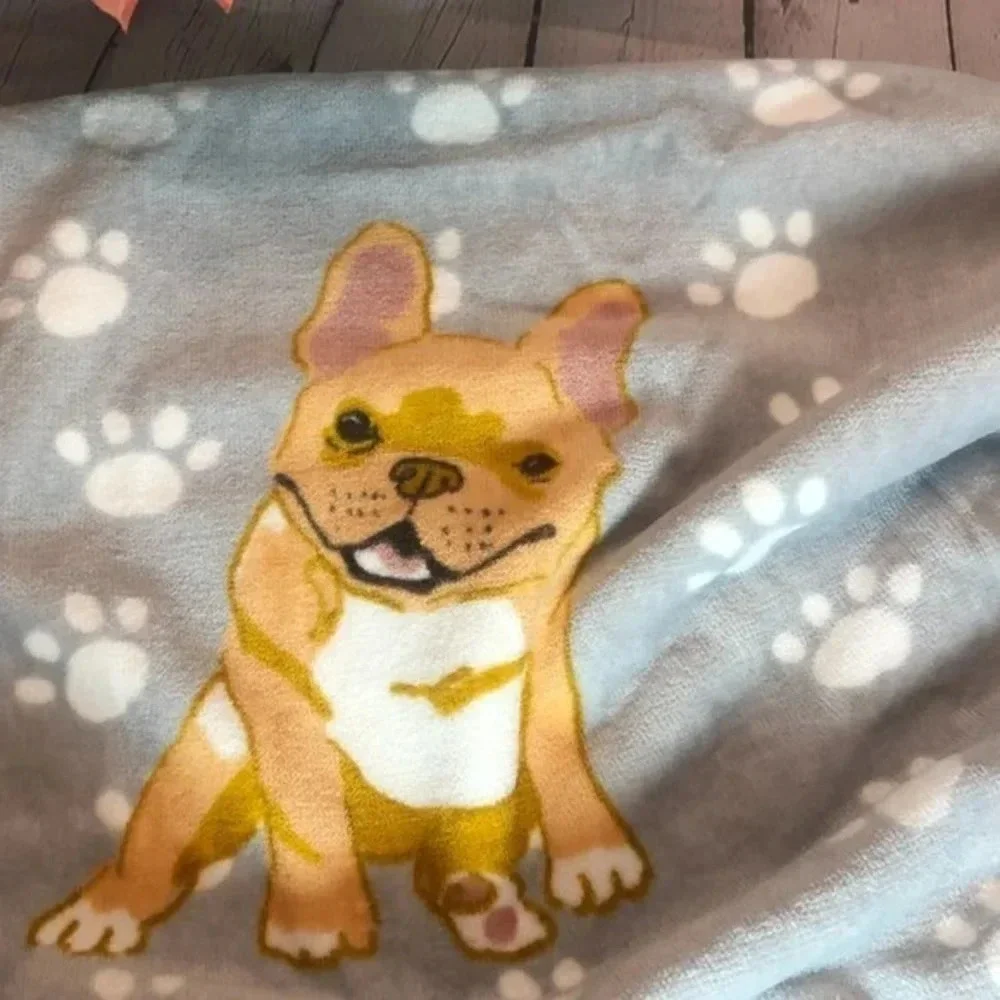 NWT dachshund and frenchie bath towel 100% cotton dog mom kids bath guest bath